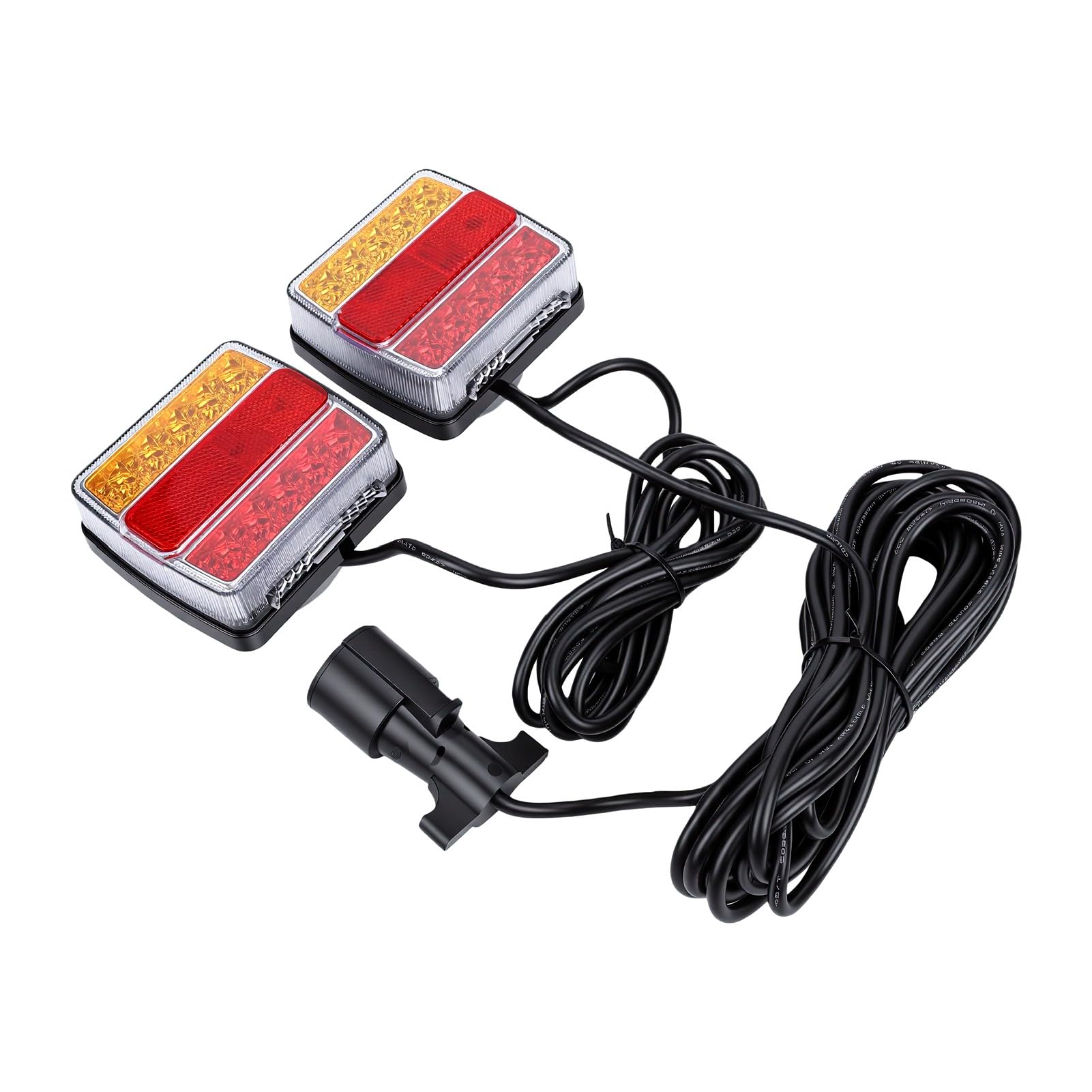 Zestaw Magnetycznego Oświetlenia Przyczepy, Wodoodporny IP68, | Lampy Holownicze LED, Wytrzymała Obudowa, Mocowanie na Stalowej Ramie, Zastosowanie na łodziach Kempingowych, Złącze