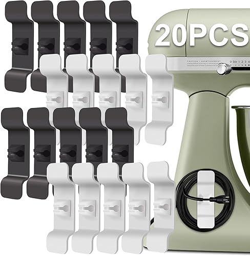 Organizador de cables para electrodomésticos, 20 unidades, para actualizaciones de escritorio, aparatos de cocina, soporte para aparatos eléctricos,