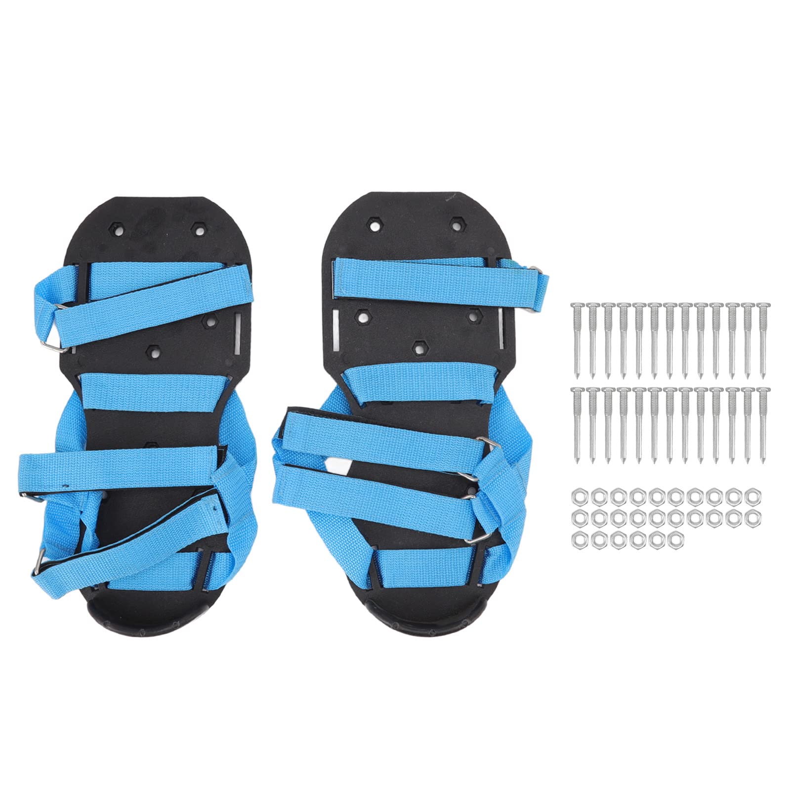 Chaussures aérateurs de pelouse, Chaussures à Pointes scarificateurs de Jardin pour l’aération du Sol, Base en Alliage d’Aluminium avec Semelle en ABS et Boucles en Nylon réglables
