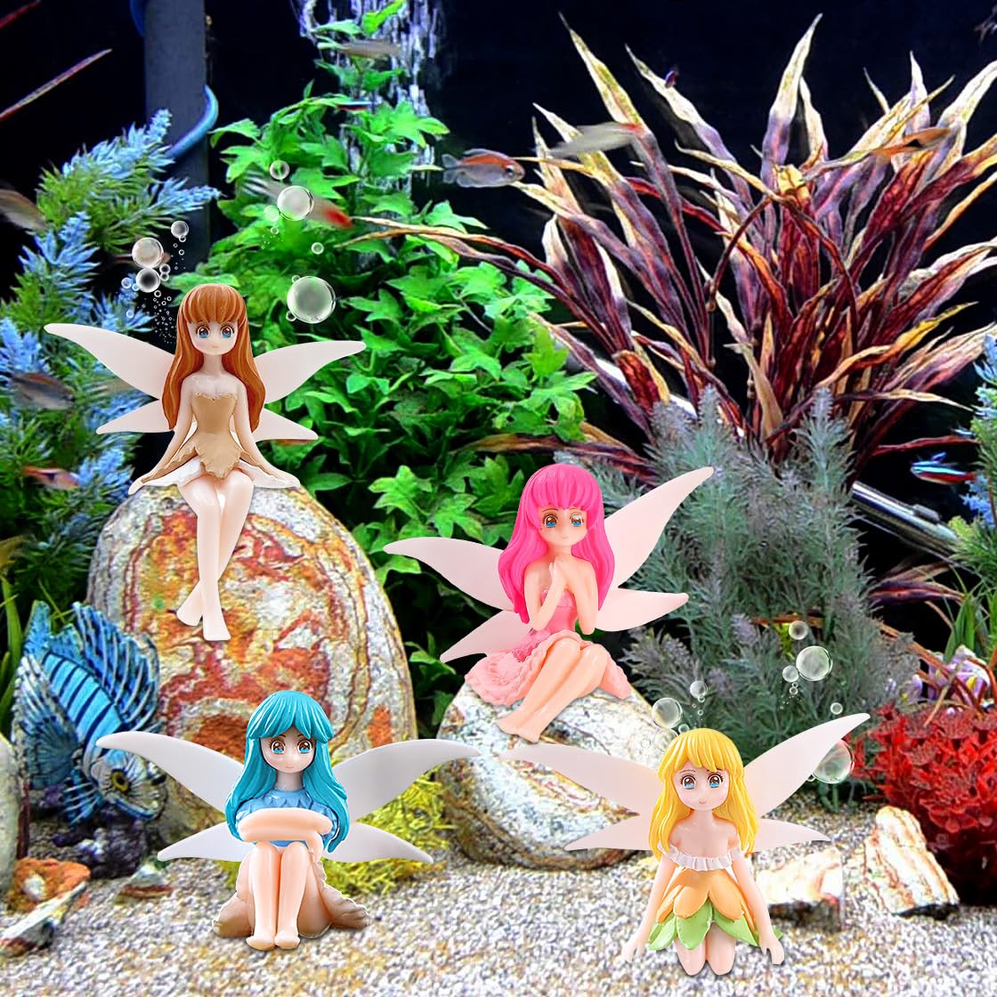 Amazon | HyzaPhix アクアリウム 水槽 水の妖精 ミニチュア 4種類