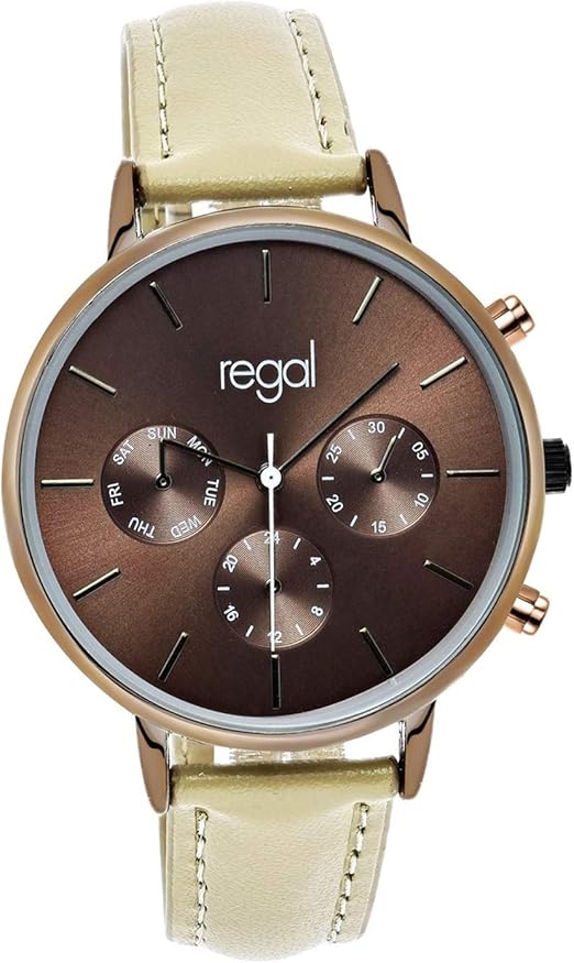 Lucardi – Regal – Regal Women's Quartz Watch with Brown Strap R2045 036 –  Stainless Steel : Amazon.co.uk: Watches