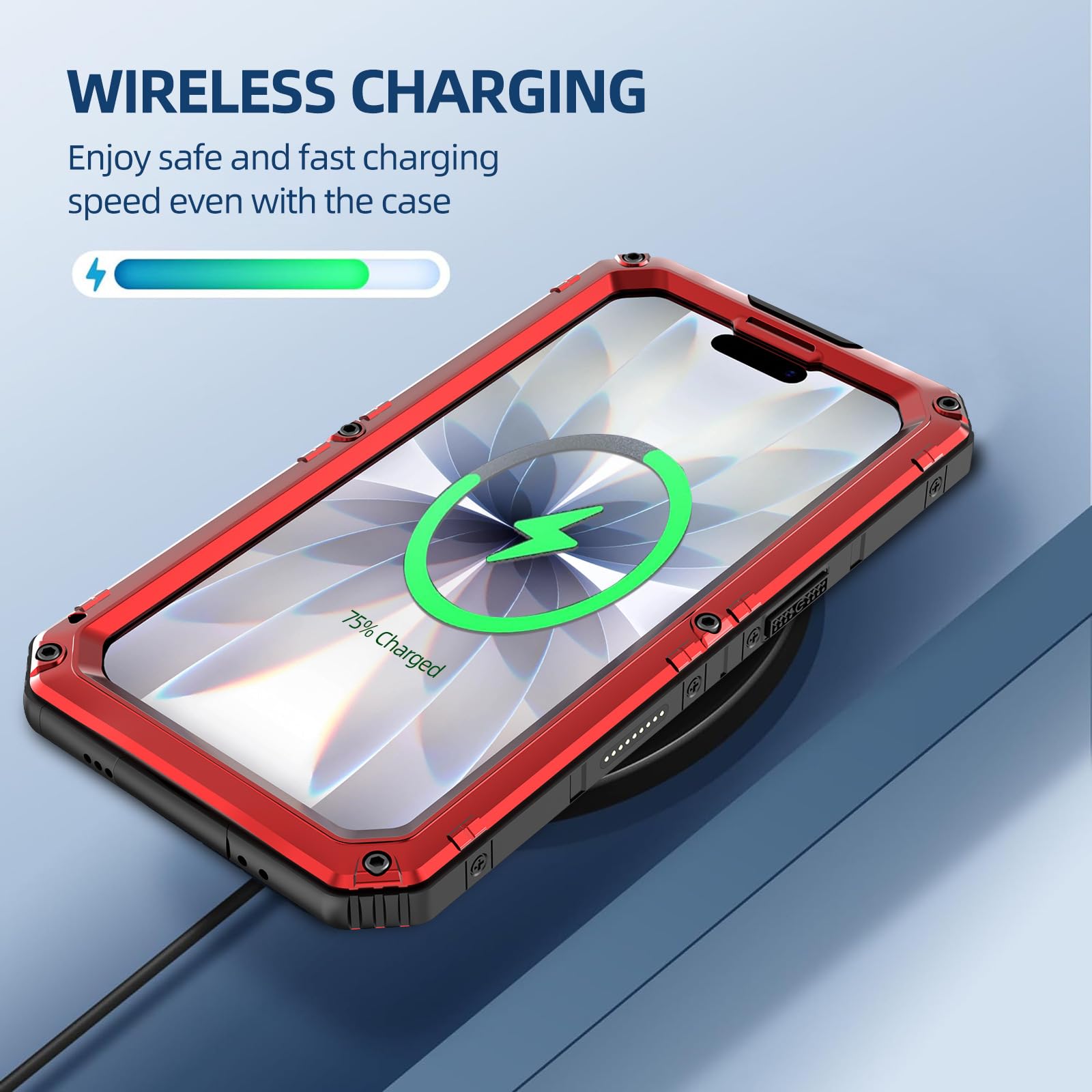 iPhone Air Outdoor Sport Case 【IP-68 Certified,Underwater, 5 m Drop】 Metalowy ekran zderzaka, odporny na wstrząsy, podwodny futerał na całą obudowę do Apple iPhone Air - czarne