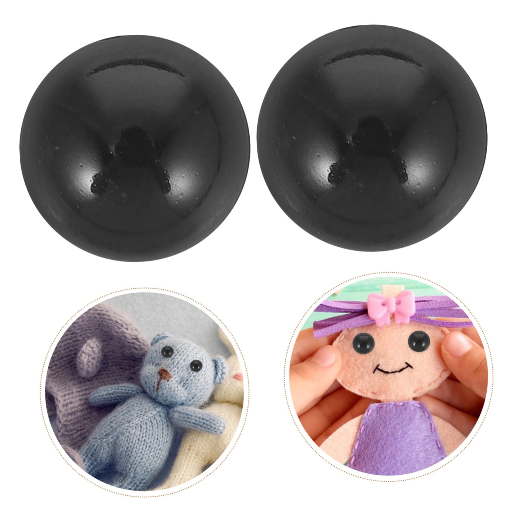 2000 Piezas Ojos de Muñeca Negros de Plástico con Base Plana Ojos de Seguridad para Manualidades DIY para Amigurumis Peluches y Animales de Tela