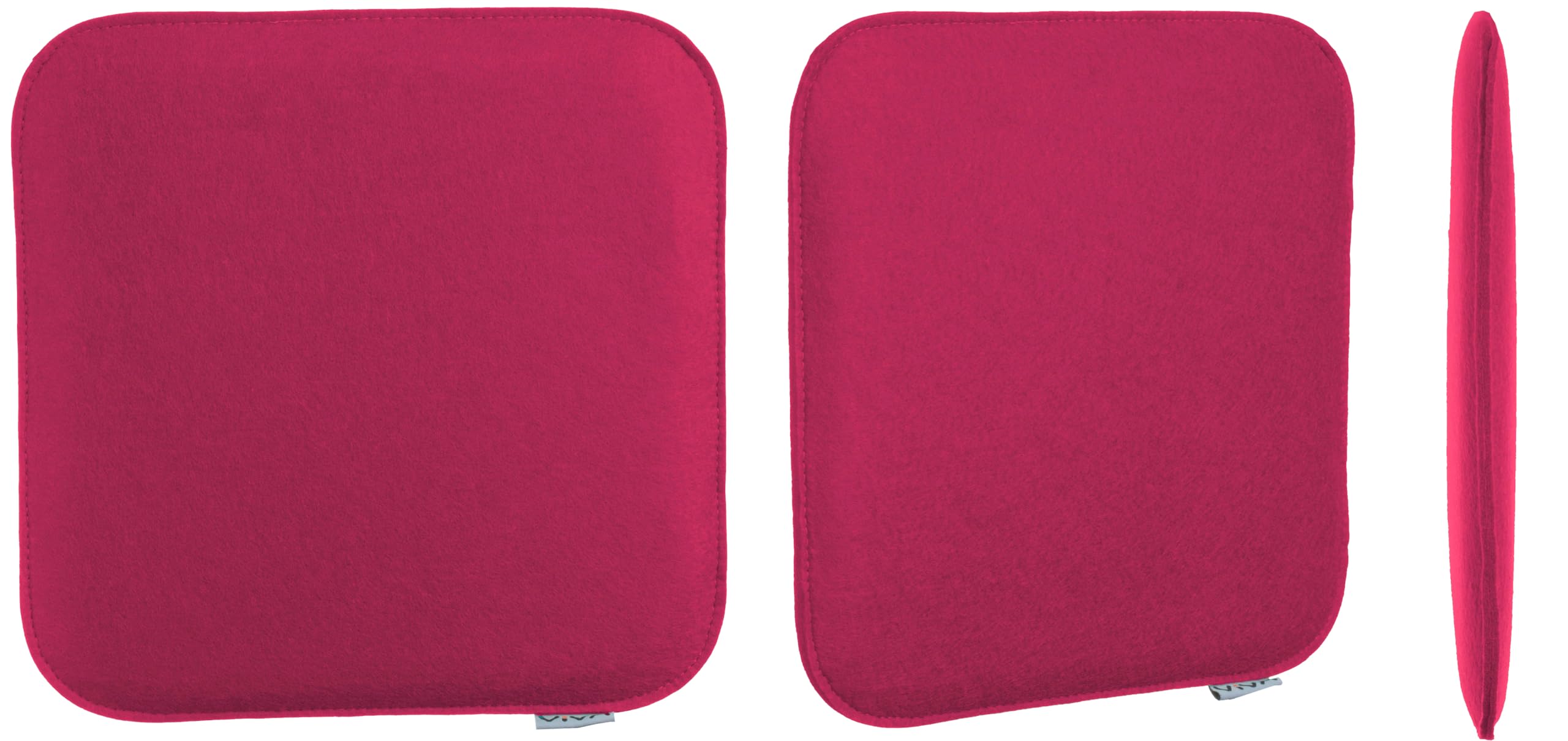 Brandsseller Lot de 6 Coussins d'assise en Feutre 35 x 35 x 2 cm – Galettes de Chaise carrées et Robustes pour l’intérieur et l’extérieur, Assise rembourrée Confortable - Rose