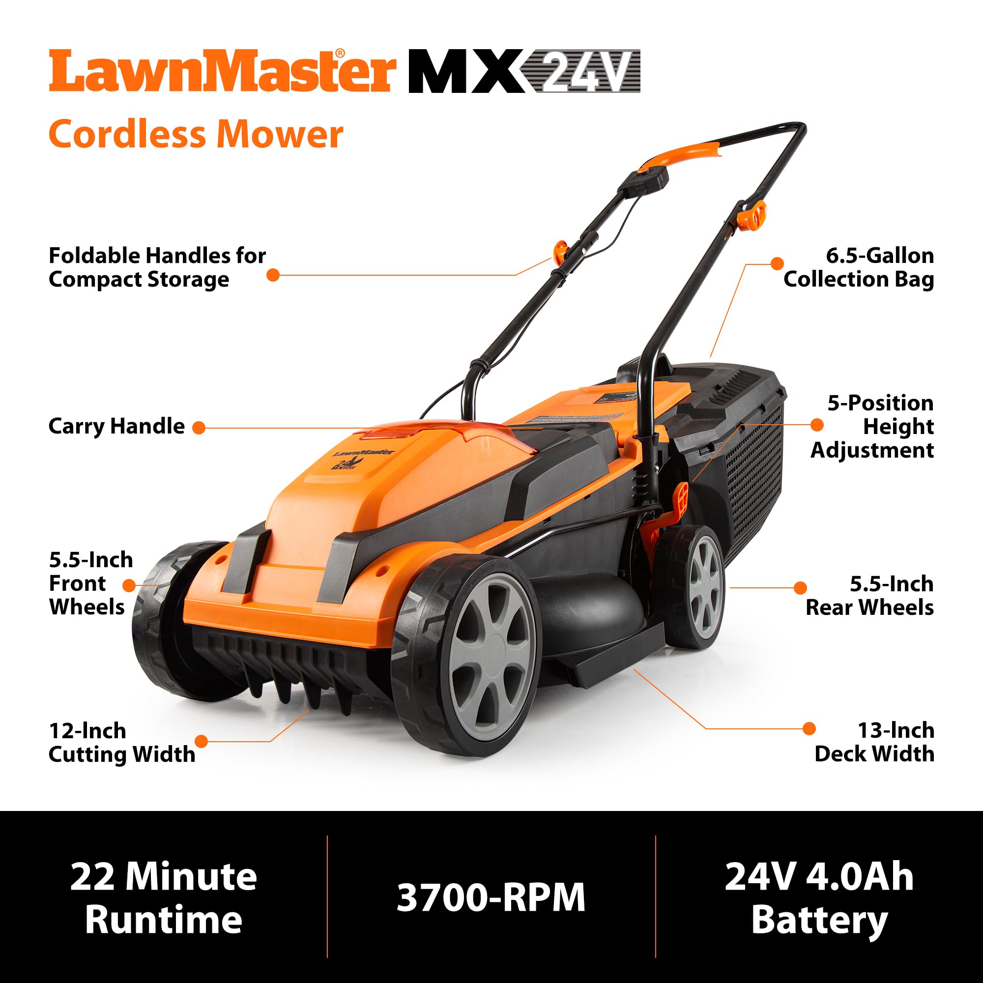 SKIL PWR CORE 40 Brushless 40V 20-Inch Self-Propelled Mower Kit, Includes 6.0Ah Battery and Auto PWR JUMP Charger - SM4910C-11 product image 24