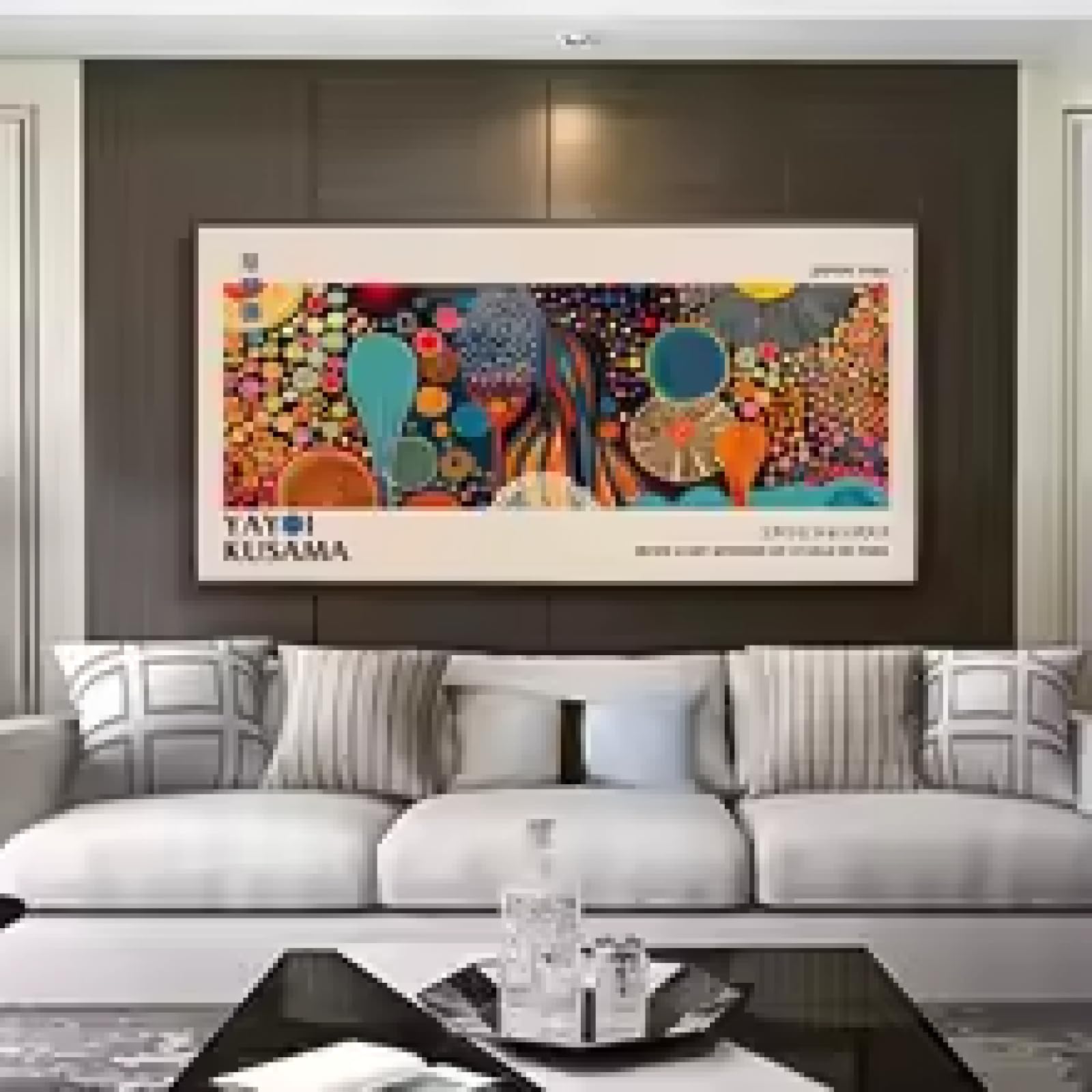 Kemeiqi Frameless Prints On Canvas Yayoi Kusama Canvas Wall Art Japanese Abstract Art Posters Yayoi Kusama Wall Canvas Painting For Room 80X120cm