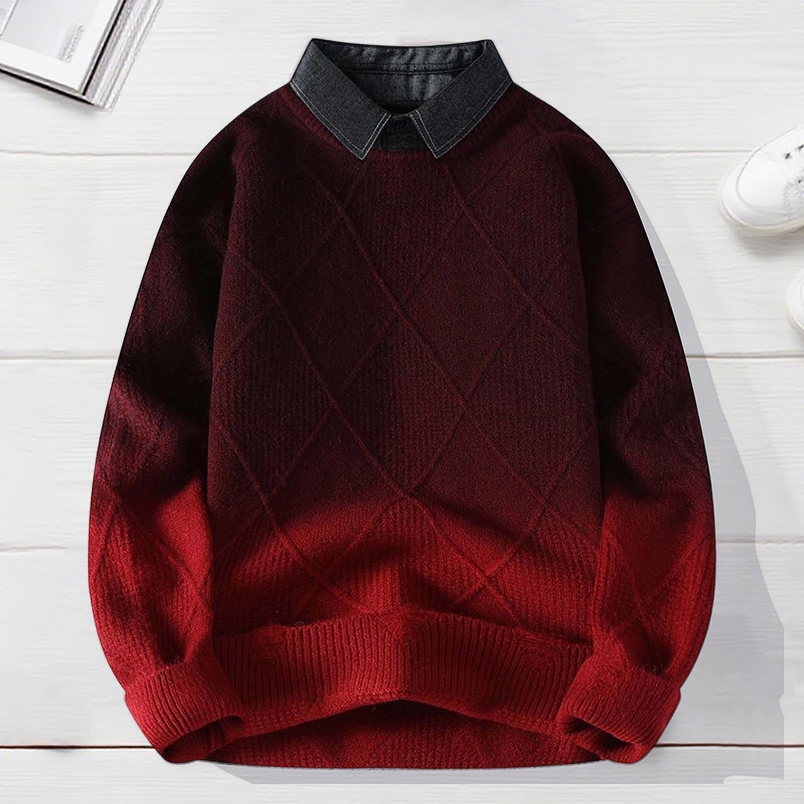 Jersey Hombre Invierno SuéTer Manga Larga Abrigo Suéter Tricotado para Otoño Invierno, Pullover Suave y Cómodo para Uso Diario, Manga Larga