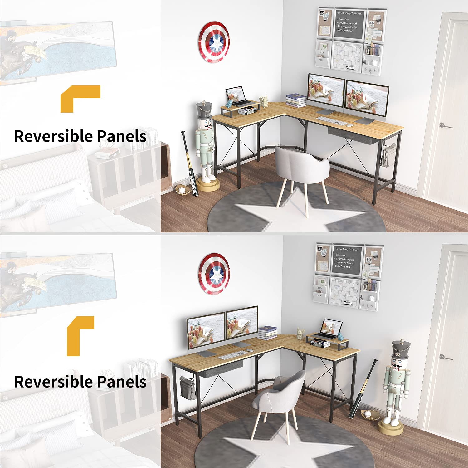 Buy CubiCubi L Shaped Desk Computer Corner Desk, Home Office Gaming