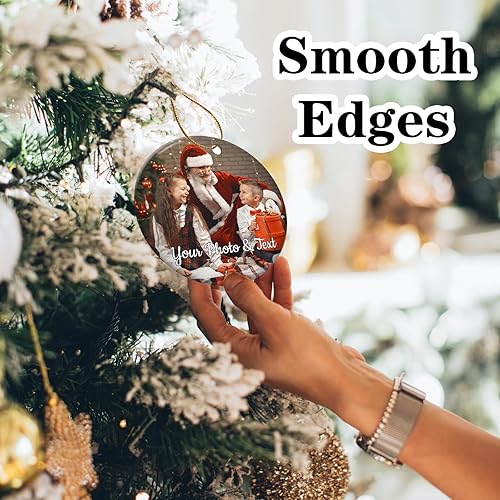 Miniatura 5 de Adornos de Navidad personalizados con foto, adorno de Navidad personalizado, decoración única para colgar del árbol de Navidad para baby shower,