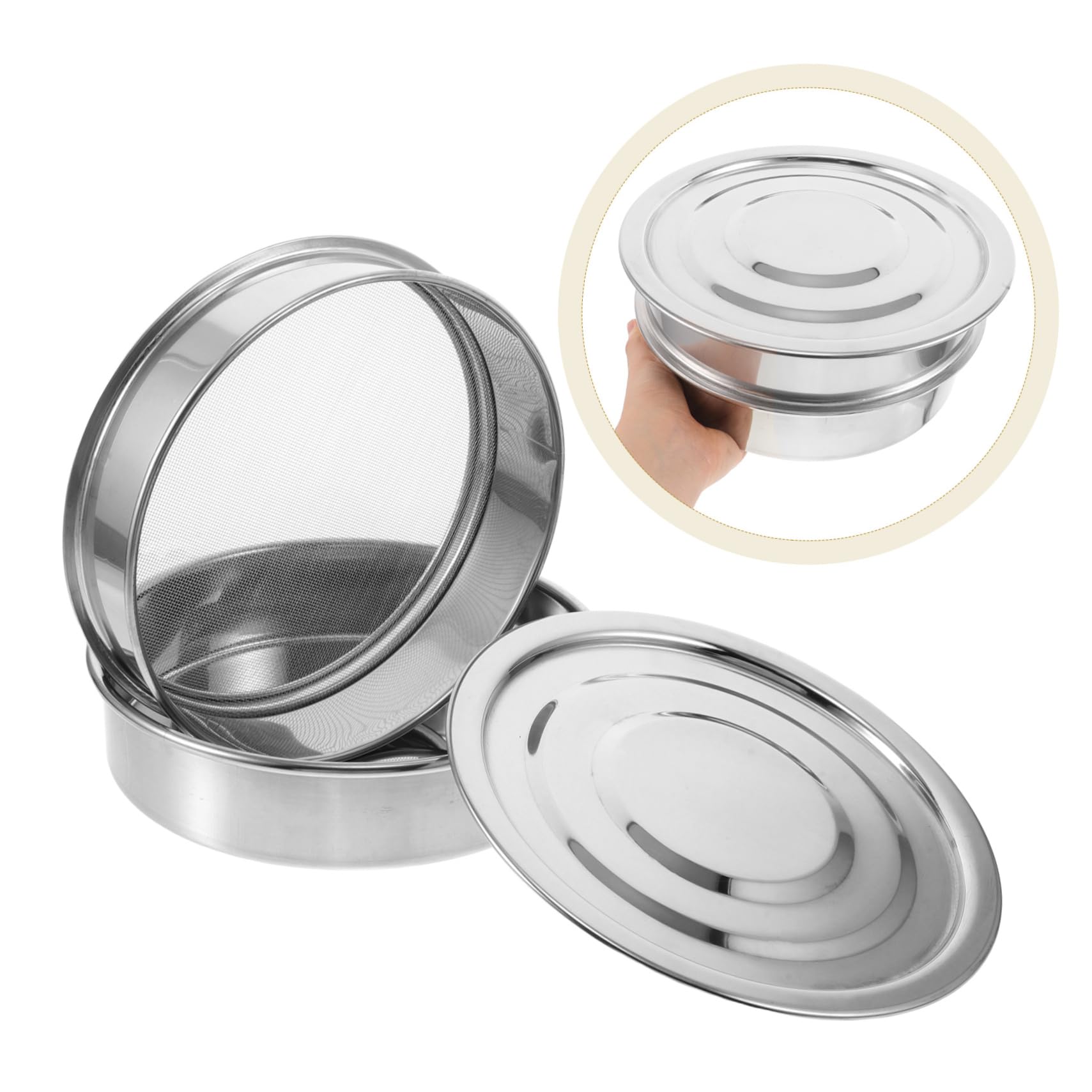Germoir à Graines 1 Set en Acier Inoxydable avec Couvercle pour Pousses | Argenté, Environnement Protégé, Restaurants et Cuisines, Alfalfa et Haricots Germés