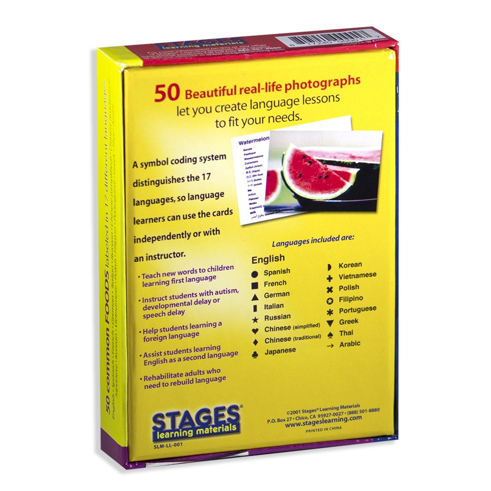 Stages Learning Materials Lang-O-Learn ESL Food Vocabulary Photo Cards Flashcards for English, Spanish, French, German, Italian, Chinese, Korean +More - Image 2