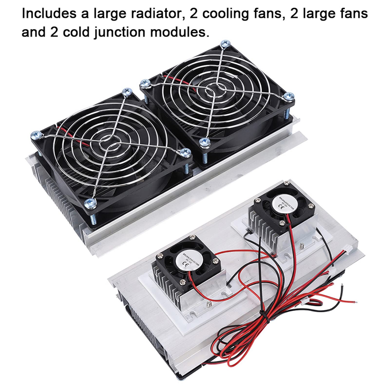Semiconductor Cooling System Kit, Thermoelectric Semiconductor Cooler, 2 Cooling Fans, 2 Large Fans and 2 Cold Junction modules