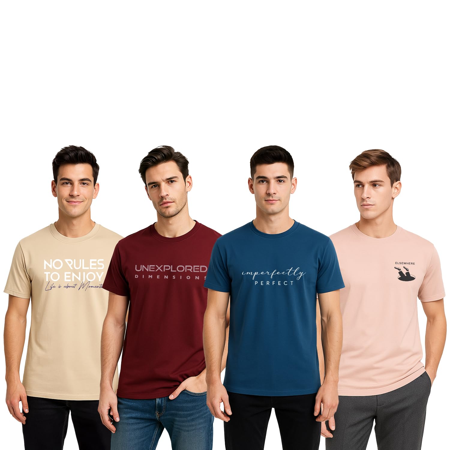 NOBERO Camiseta de corte regular con estampado gráfico para hombre