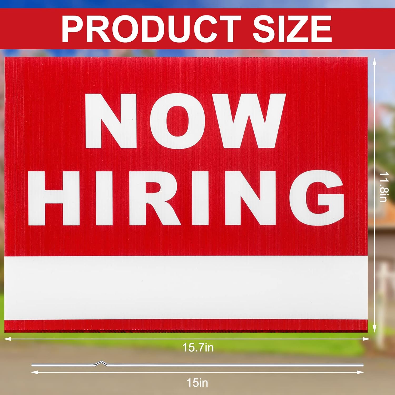 5 Pieces Now Hiring Signs with Stakes 16" x 12" Corrugated Plastic Help Wanted Signs for Business Outdoor Double Sided Job Help Wanted Sign with Directional Arrows Large Heavy Duty Yard Sign Stakes
