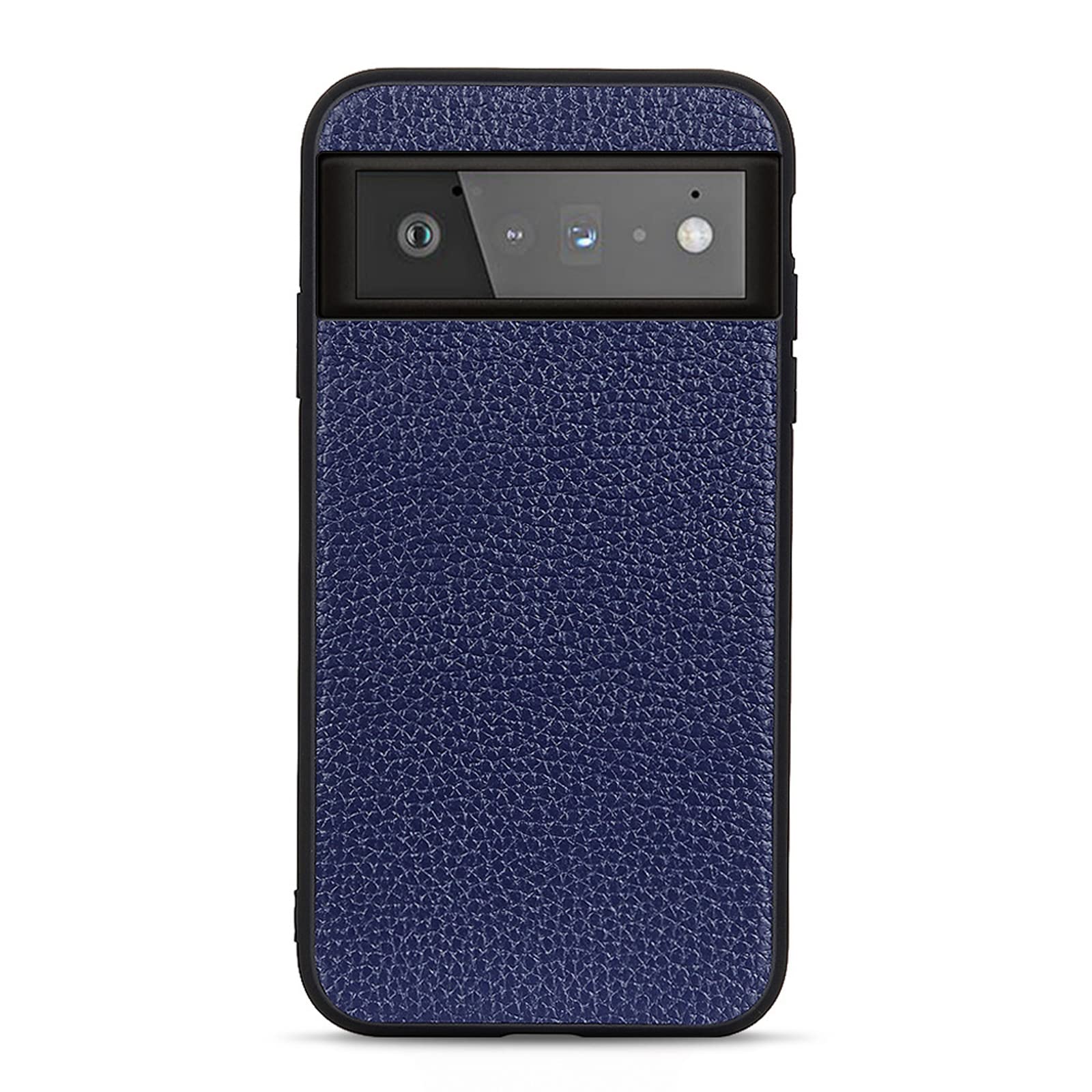 Coque pour Google Pixel 6/6 Pro, Ultra Mince Vachette Étui Arrière Housse Peau Vache Haute de Gamme Antichoc Case,Bleu,6 6.4"
