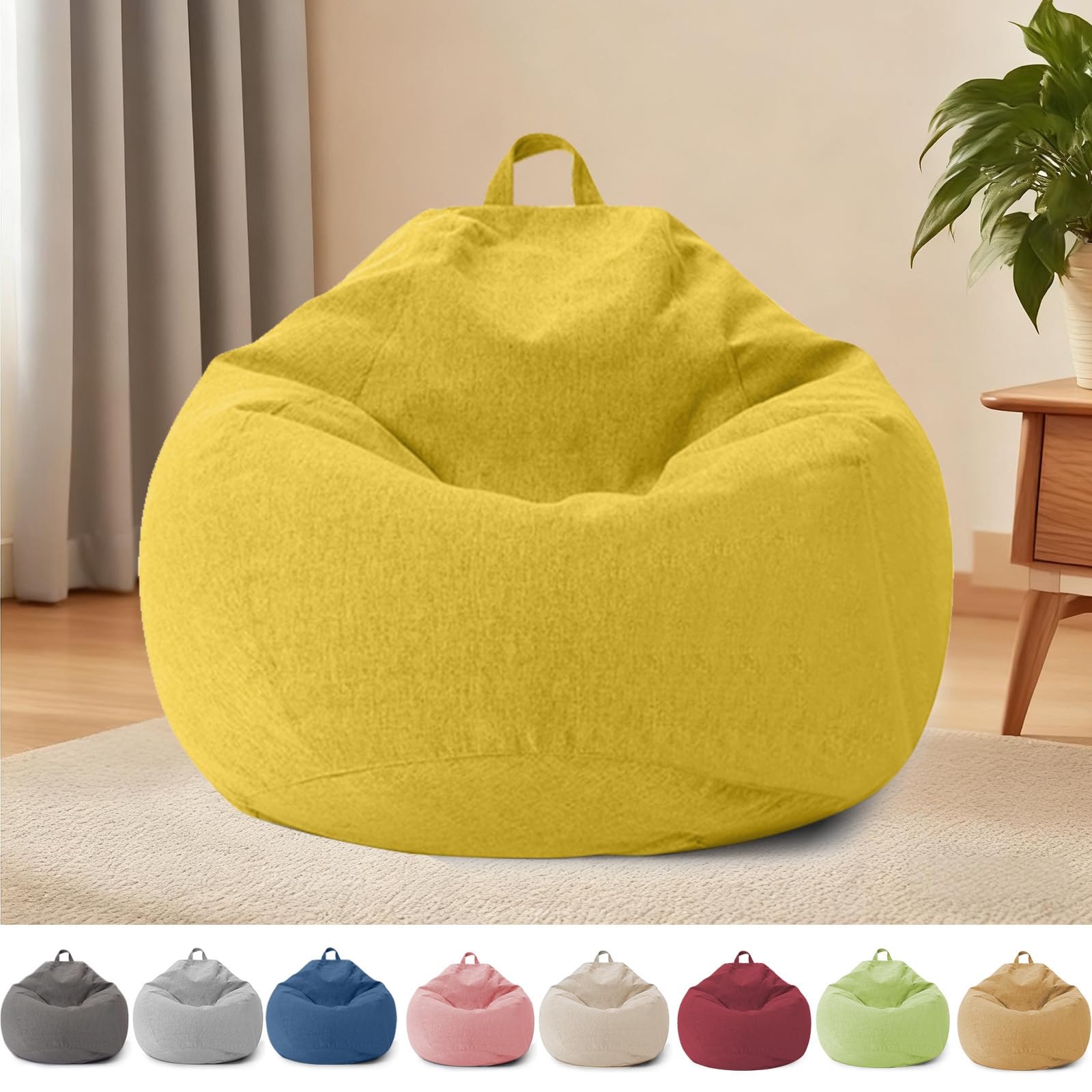 Kids & Adults Room Bag - Cover Without Filler, with Zipper, 100 x 120 cm, Bean Bag for Bedroom, Office, Living Room, Patio