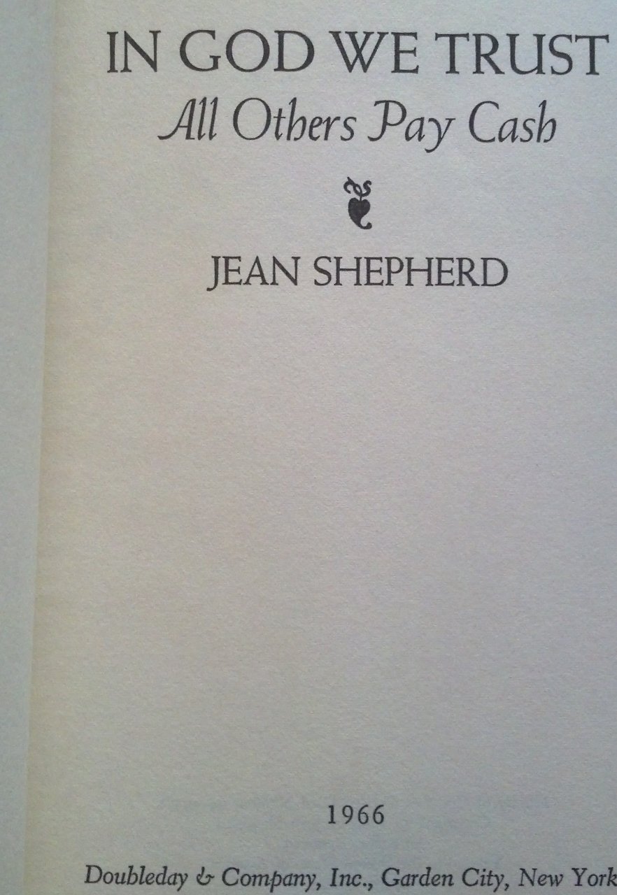 In God we trust, all others pay cash Shepherd, Jean Books