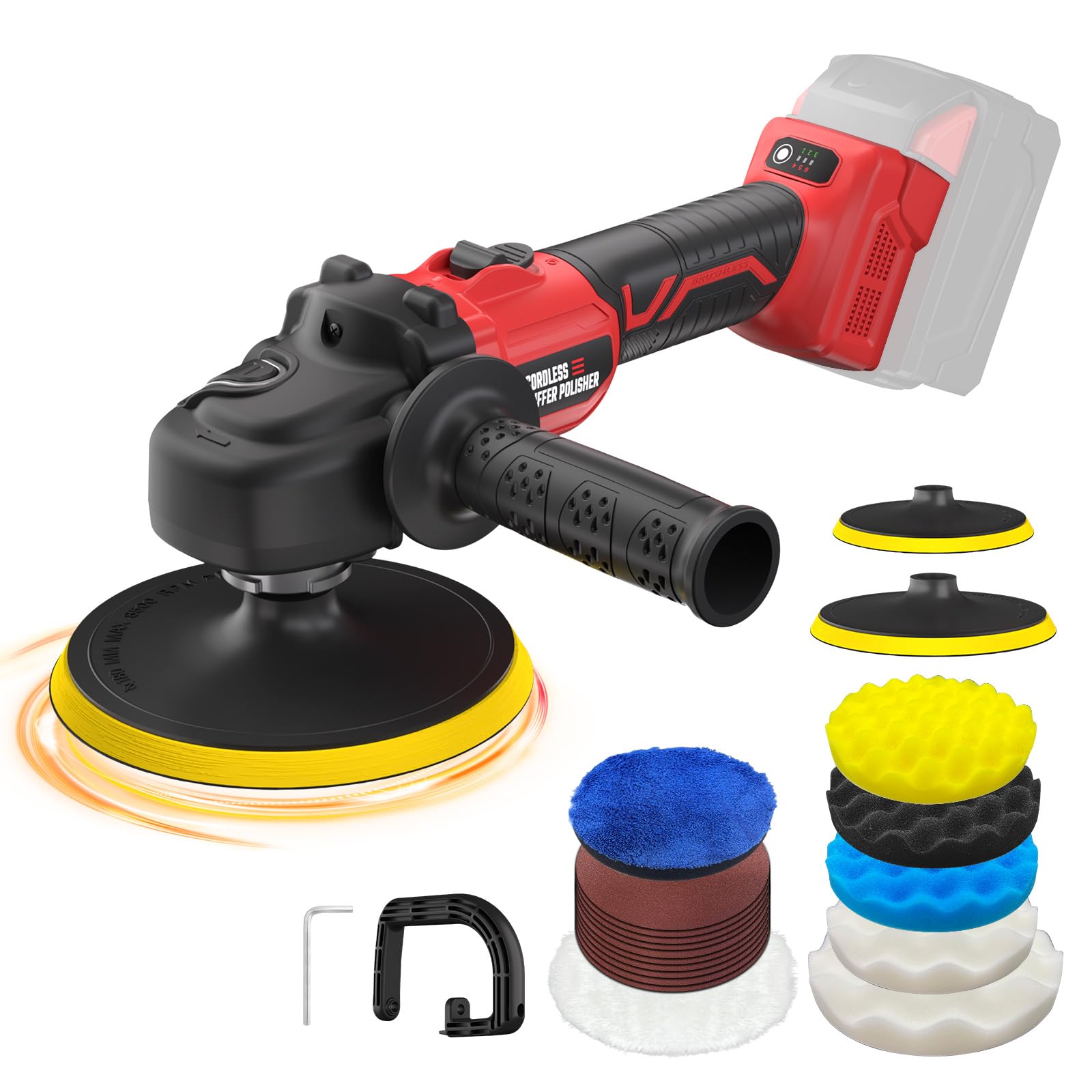 Rotary Buffer Polisher Kit for Milwaukee 18V/M18 Battery (Tool Only)