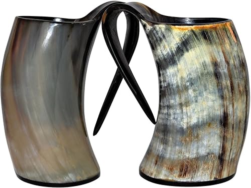 Miniatura 3 de AnNafi Taza Viking Drinking Horn con acabado pulido, 16 onzas, multicolor