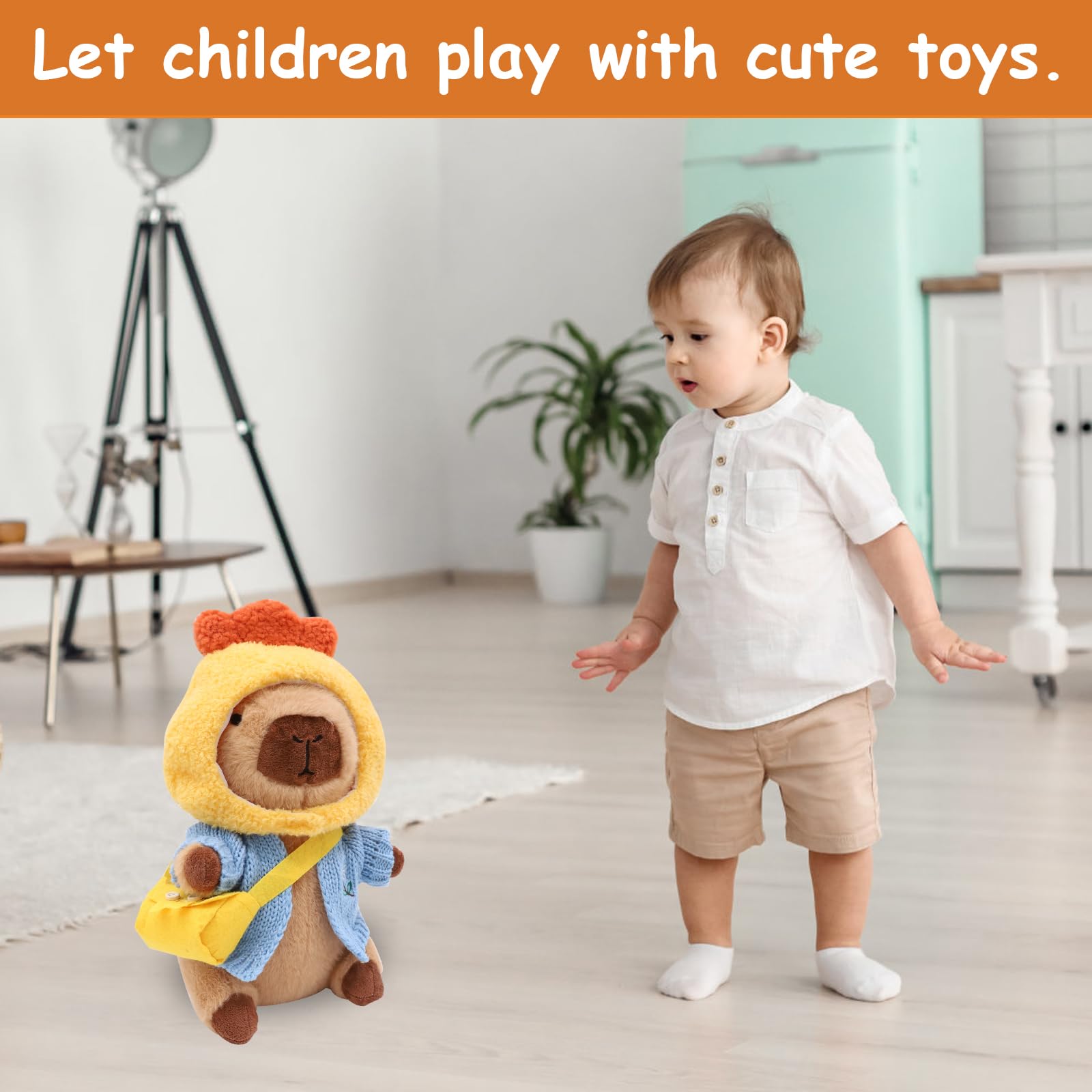 Capybara Plüschtier, 23 Cm – Mit 4 Kleidungsstücken & Accessoires, Weicher Plüsch, Perfekt Als Kuschel- & Spieltier