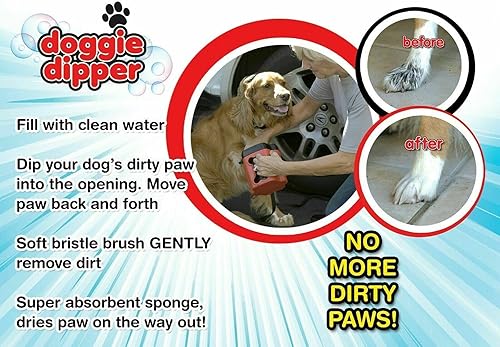 Miniatura 4 de Doggie Dipper - Limpiador portátil de patas de perro - Rápido y fácil de usar - Mantiene los muebles y alfombras lejos de las patas fangosas -