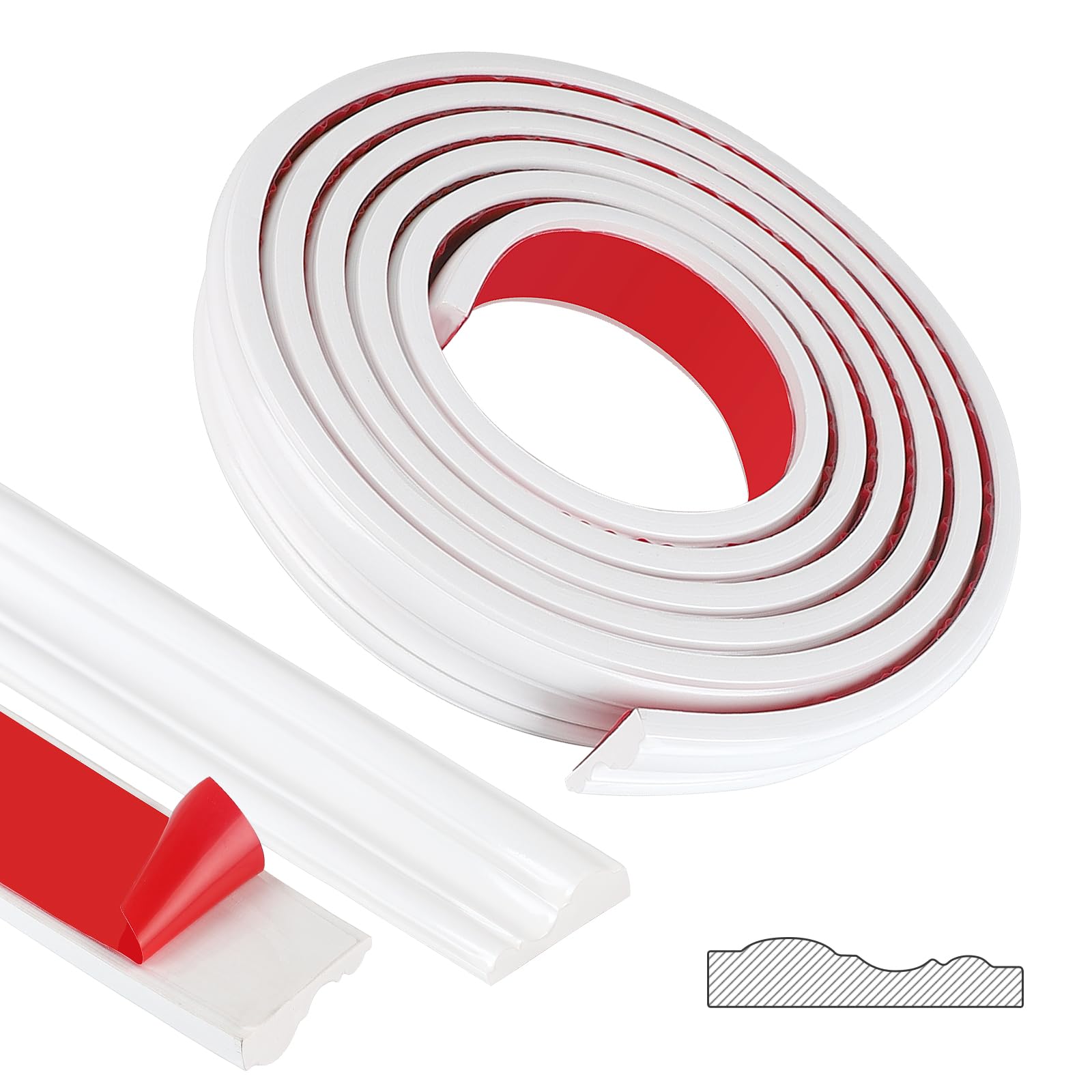 Moulure flexible auto-adhésive pour miroir porte et armoire 3m