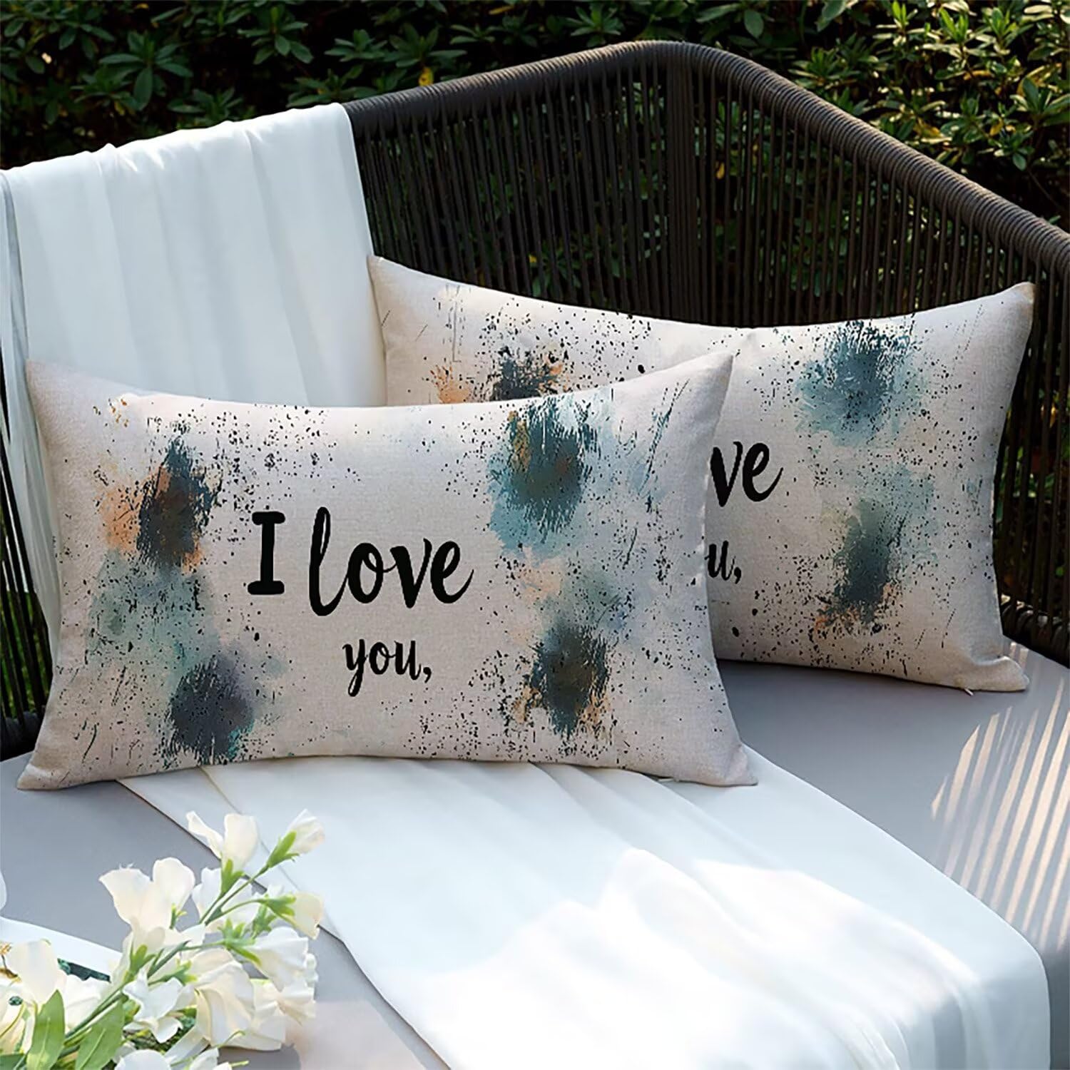 Housses de coussins imperméables 75x50cm contre la pluie pour canapé de jardin