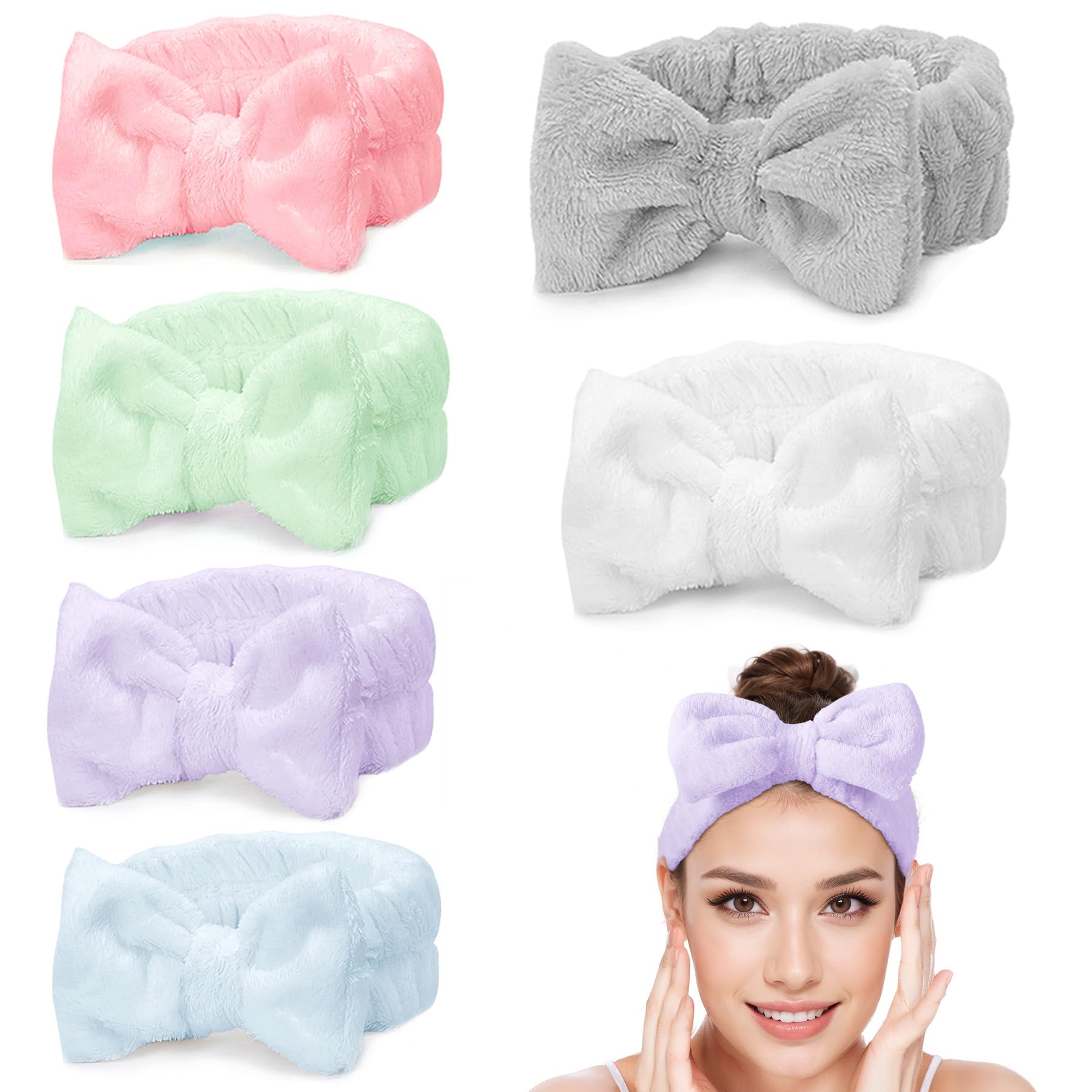 LADES Soft Skincare Headband – Adjustable, Comfortable & Stretchy Fabric, Cute Patterns for Makeup, Facial – Non-Slip, Headband for Hair Control