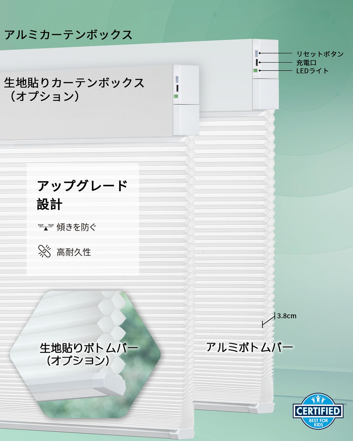 Amazon.co.jp: Yoolax 電動 ハニカムシェード Zigbee 充電式 断熱