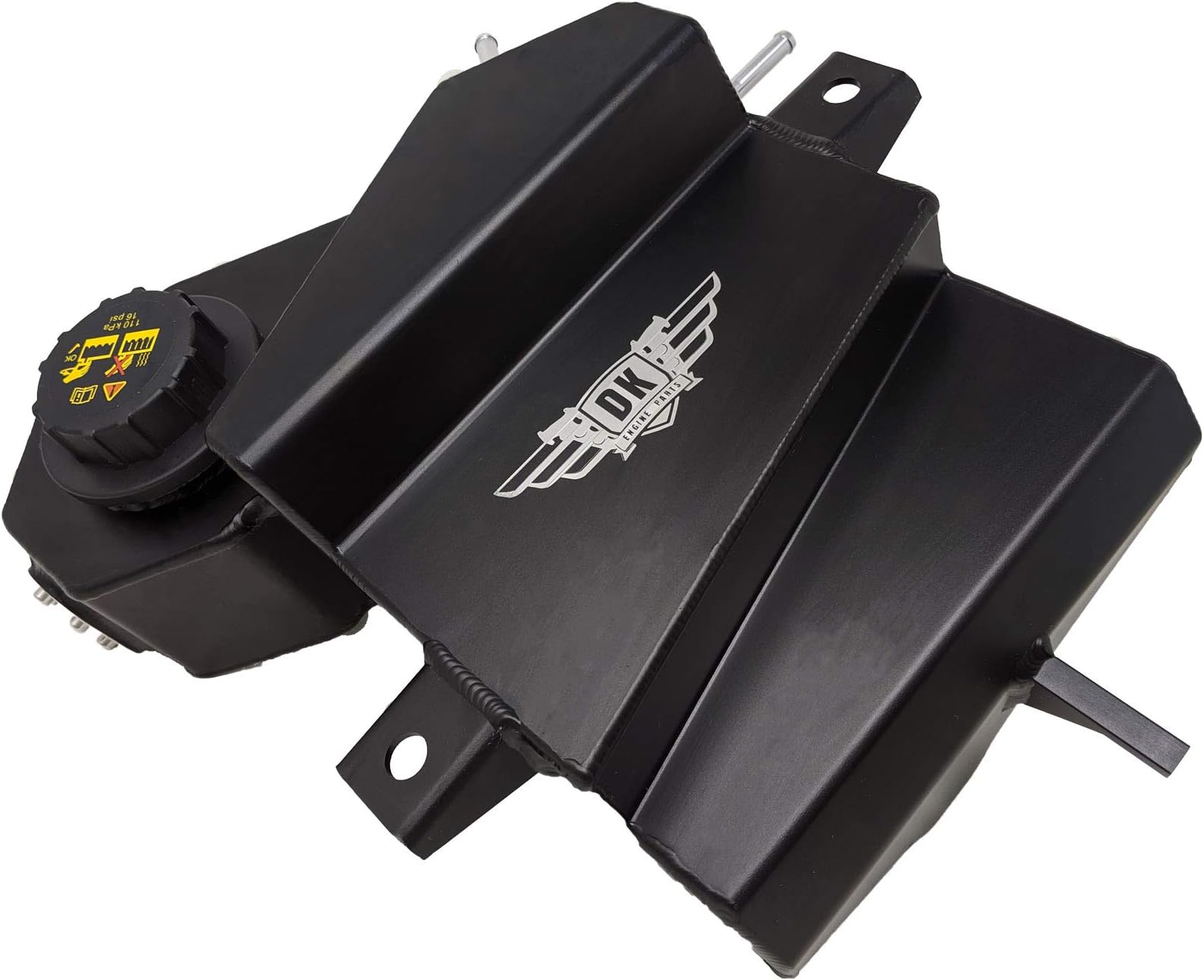 Aluminum Degas Bottle Black and Cap - Updated Sight Glass - Compatible with Ford Powerstroke 6.0L