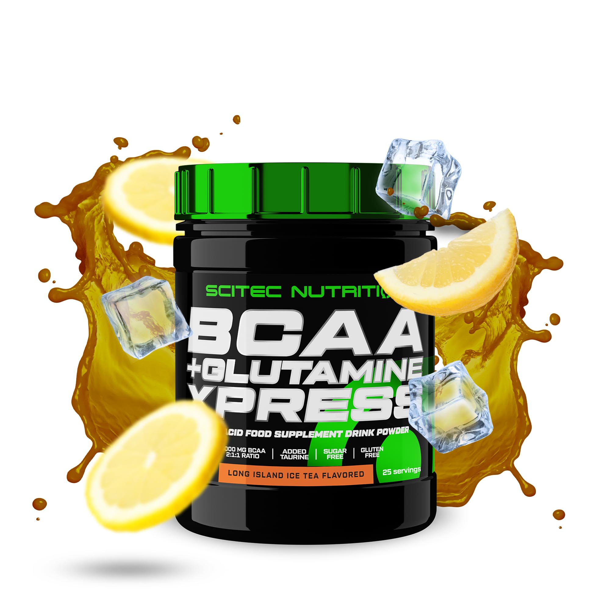 BCAA + Glutamine Xpress – Essential Amino Acid Blend – with 5g 2:1:1 BCAAs – 5g Glutamine – Fortified with Taurine, 300 g, Long Island ice Tea