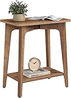 VASAGLE MAEZO 2-Tier Side Table Nightstand, 11.8x18.9x21.8in Honey Brown End Table with Tapered Legs, Curved Design for Small Spaces ULET332K01