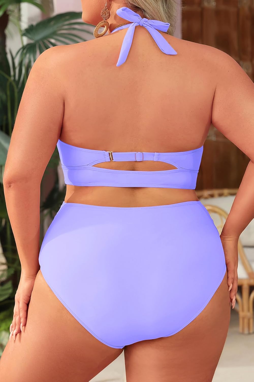 Tempt Me Women Plus Size Bikini High Waisted Swimsuits Mesh Tummy Control Two Piece Bathing Suit
