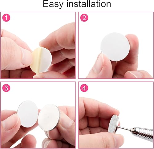 Miniatura 6 de Discos de papel de lija con broca de metal para uñas, discos de papel de lija de pie de 0.984 in, discos de papel de lija #80 # 150 # 240 para