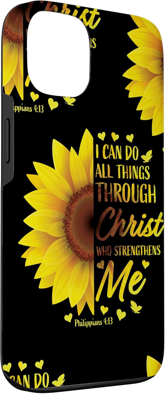 Christian Gifts Women Cute Cases Bible Verse Sunflower Phone Case for iPhone 13