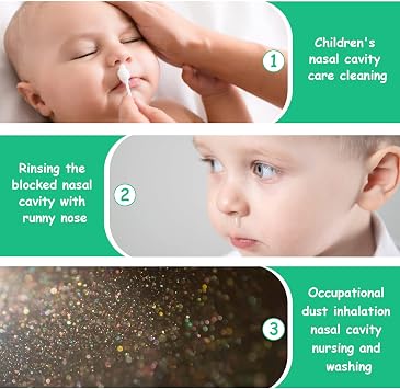 Aolso Baby Nasal Irrigator, 4PCS Nasal Syringe for Baby, Syringe Nasal Irrigator with Tweezers & Cleaning Brush, Baby Nasal Aspirator with Silicone Nasal Suction Tips Portable Baby Nasal Syringe