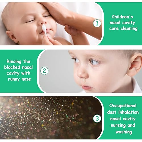 Vista 3 de Irrigador nasal para bebé, 2 jeringas nasales para bebé, jeringa irrigador nasal con pinzas y cepillo de limpieza, aspirador nasal para bebés