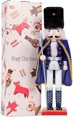 COMBIUBIU Decoraciones de Navidad de 14.8 pulgadas, adornos de cascanueces de madera, regalo festivo de cascanueces coleccionable para mesa,