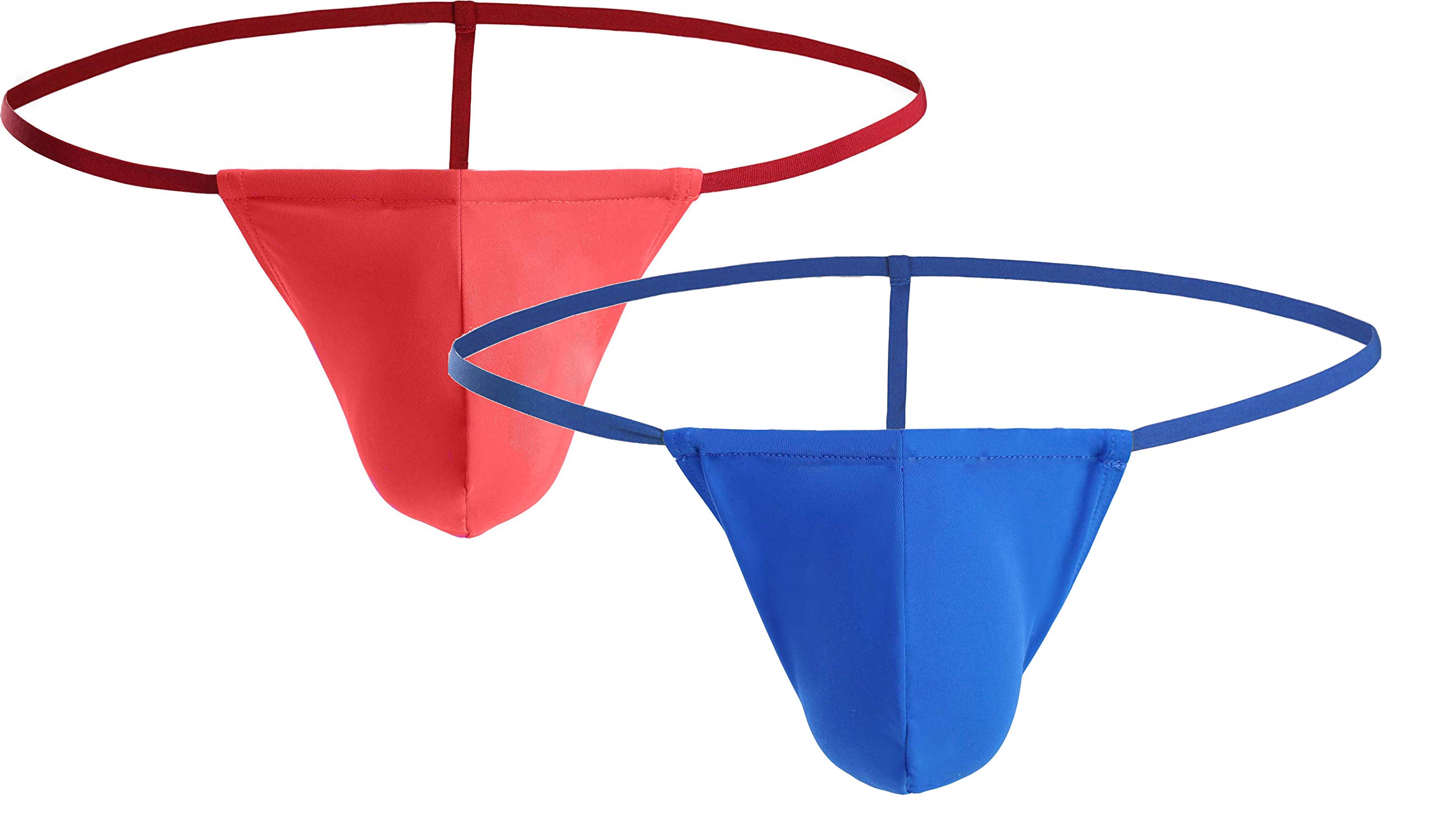 nimra fashion Men's Combo of Polyster Spandex Enhancing G-String Thong Sexy Underwear, Free Size Fit for S-M-L Waist, Red and Blue Color, 2 Pcs Combo-picture-24