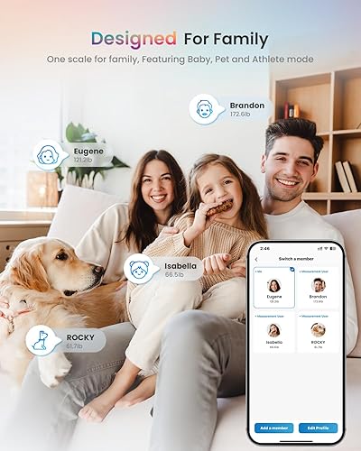 Miniatura 3 de RENPHO Smart Scale for Body Weight, BMI, Body Fat, Muscle Mass, Bluetooth Wi-Fi Rechargeable Scale, RGB Lighting Color Changing Scale, Sync with