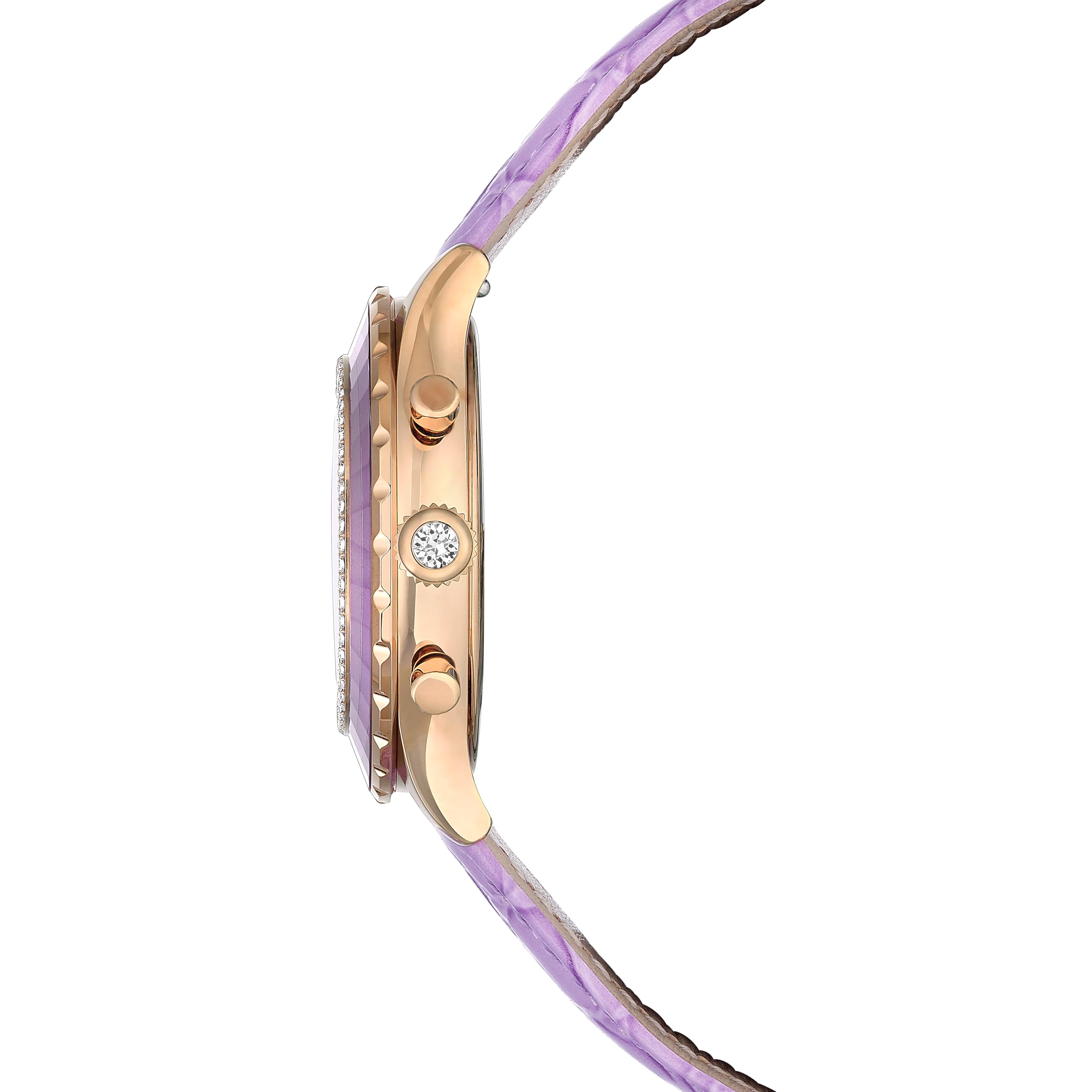 Swarovski Octea Chrono Kollektion Uhr, Swiss Made Chronograph mit Roségold-Finish und Lederarmband