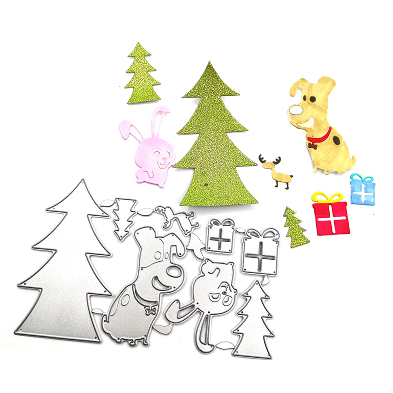 5 troqueles de corte de acero al carbono para Navidad, para hacer tarjetas de vacaciones, álbumes de recortes, adornos de acero al carbono