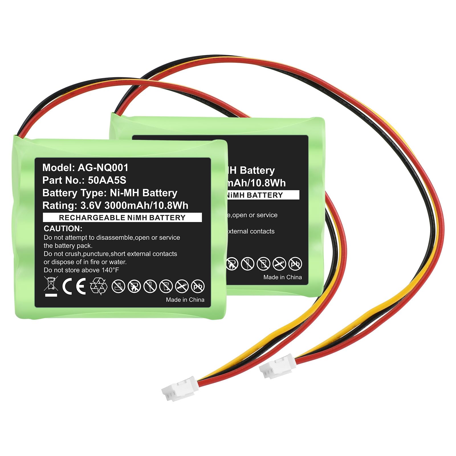 ASUNCELL Lot de 2 batteries de rechange 3000 mAh 50AA5S pour Tonies TonieBox Musicbox Soundbox, batteries de rechange compatibles avec Toniebox (3,0 Ah, 3,6 V, NiMH)