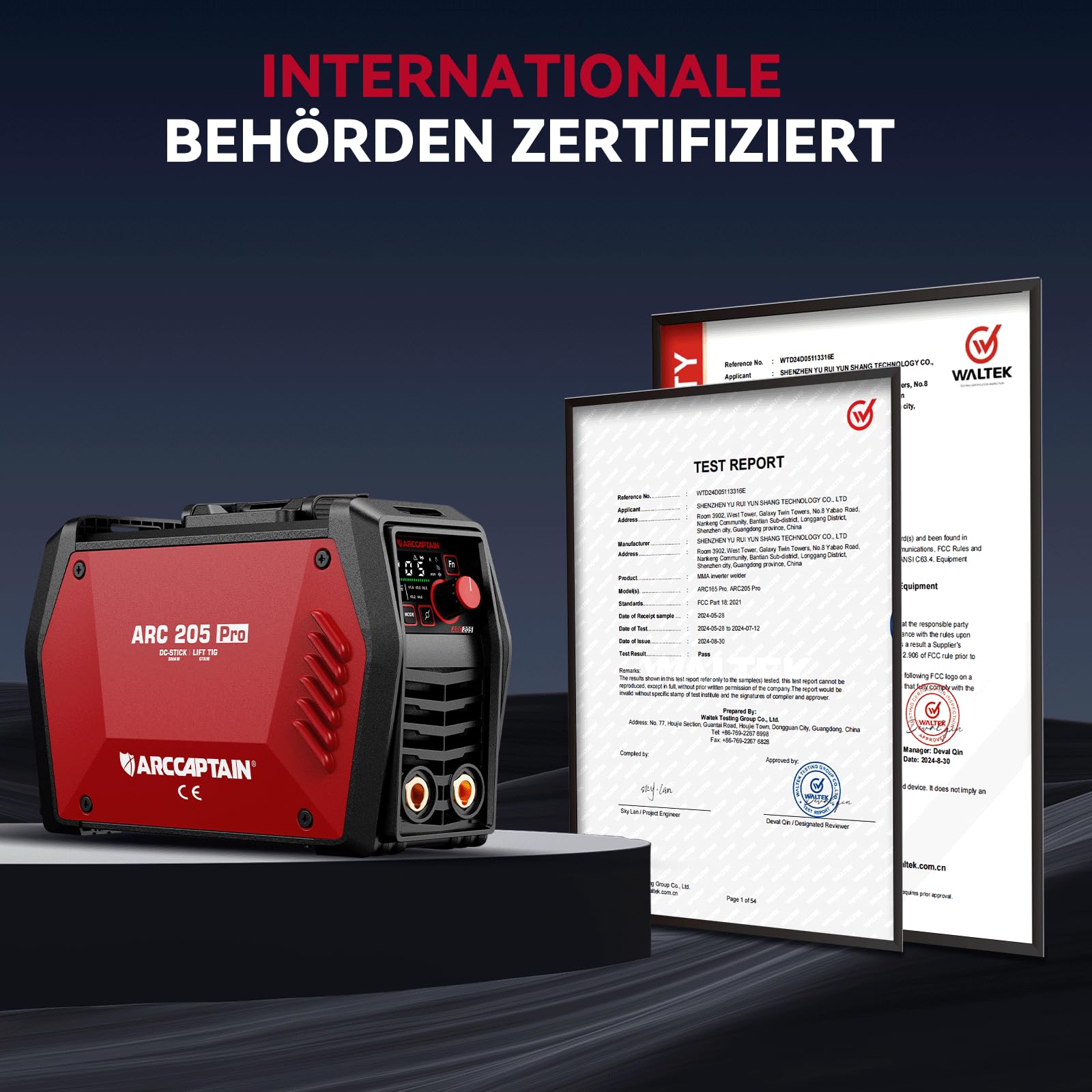 ARCCAPTAIN iControl ARC205 Pro Schweißgerät [App-Steuerung] 205 Amp ARC/Lift TIG Schweißgerät, LED-Anzeige, IGBT Inverter 230V MMA Schweißgerät mit Warmstart, Lichtbogenkraft und Anti-Stick