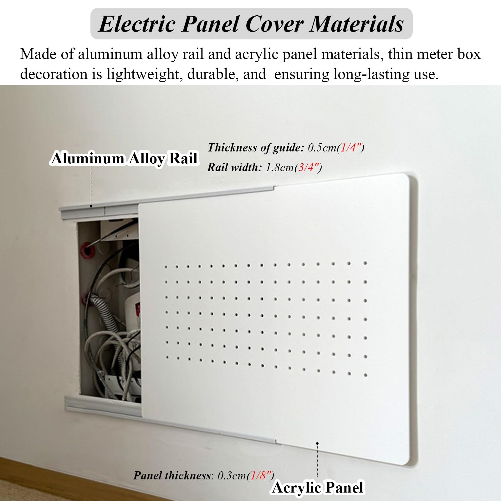 Copri Quadro Elettrico Scatola di Distribuzione Interruttore Extra Sottile Decorativa, Copertura Pannello Interruttore con Striscia Adesiva, Pannello Router Scorrevole, Scatola di Distribuzione Intern