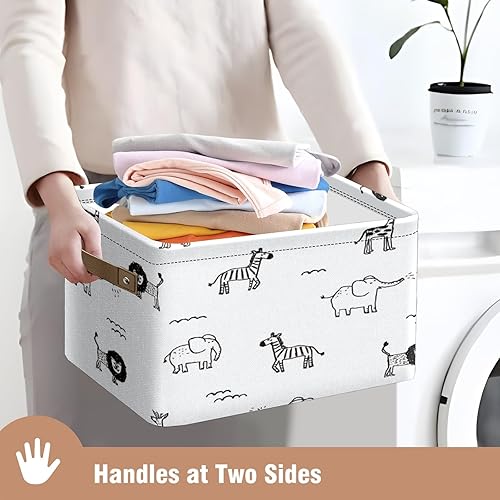 Miniatura 8 de Cestas de almacenamiento grandes de animales, contenedores y cajas para guardería, cestas rectangulares de almacenamiento de animales plegables para