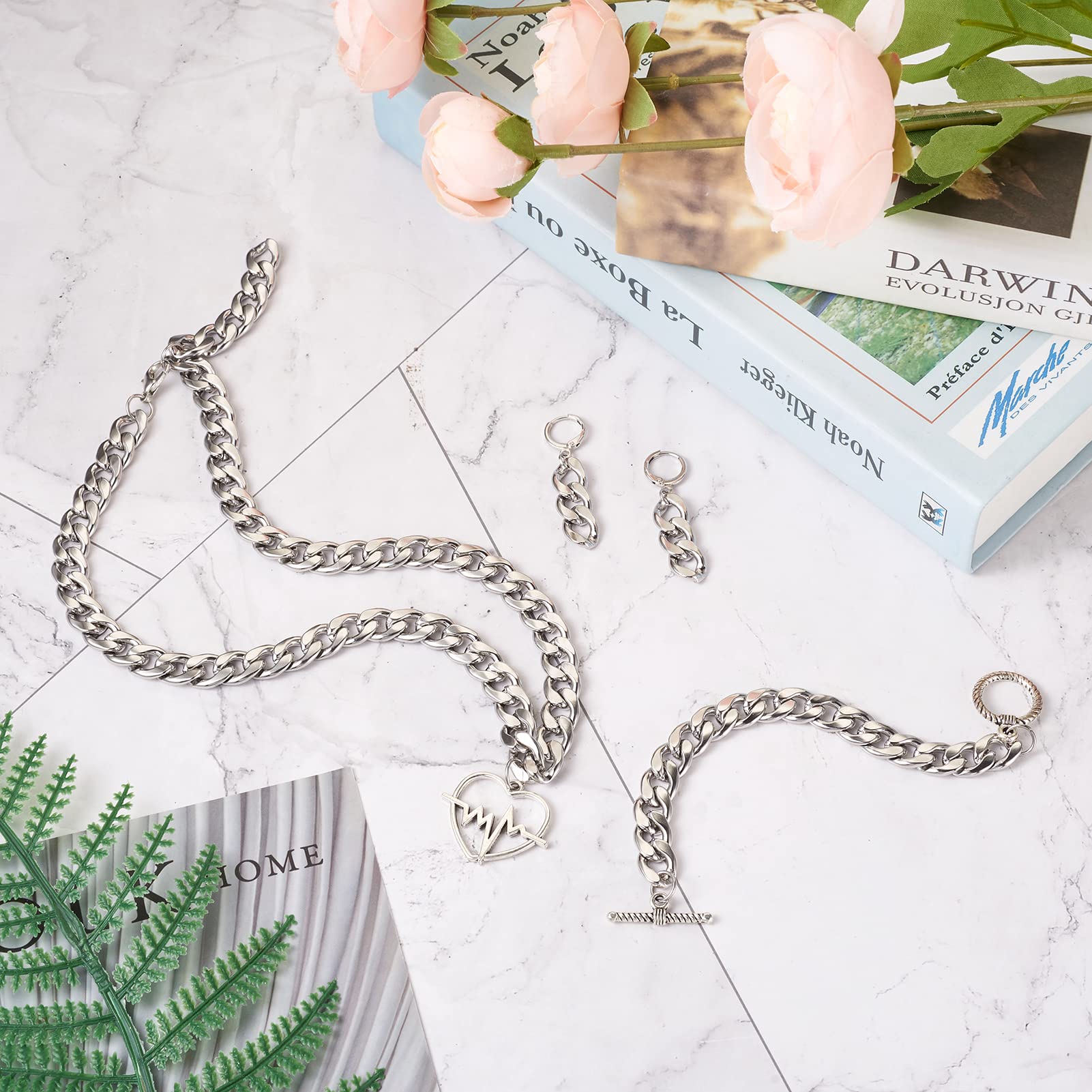 Cheriswelry 32.8 Feet Stainless Steel Cuban Chains 10mm Wide Heavy Chunky Miami Curb Chains with Spool for DIY Hip Hop Jewellery Bracelets Necklaces Making - Image 4