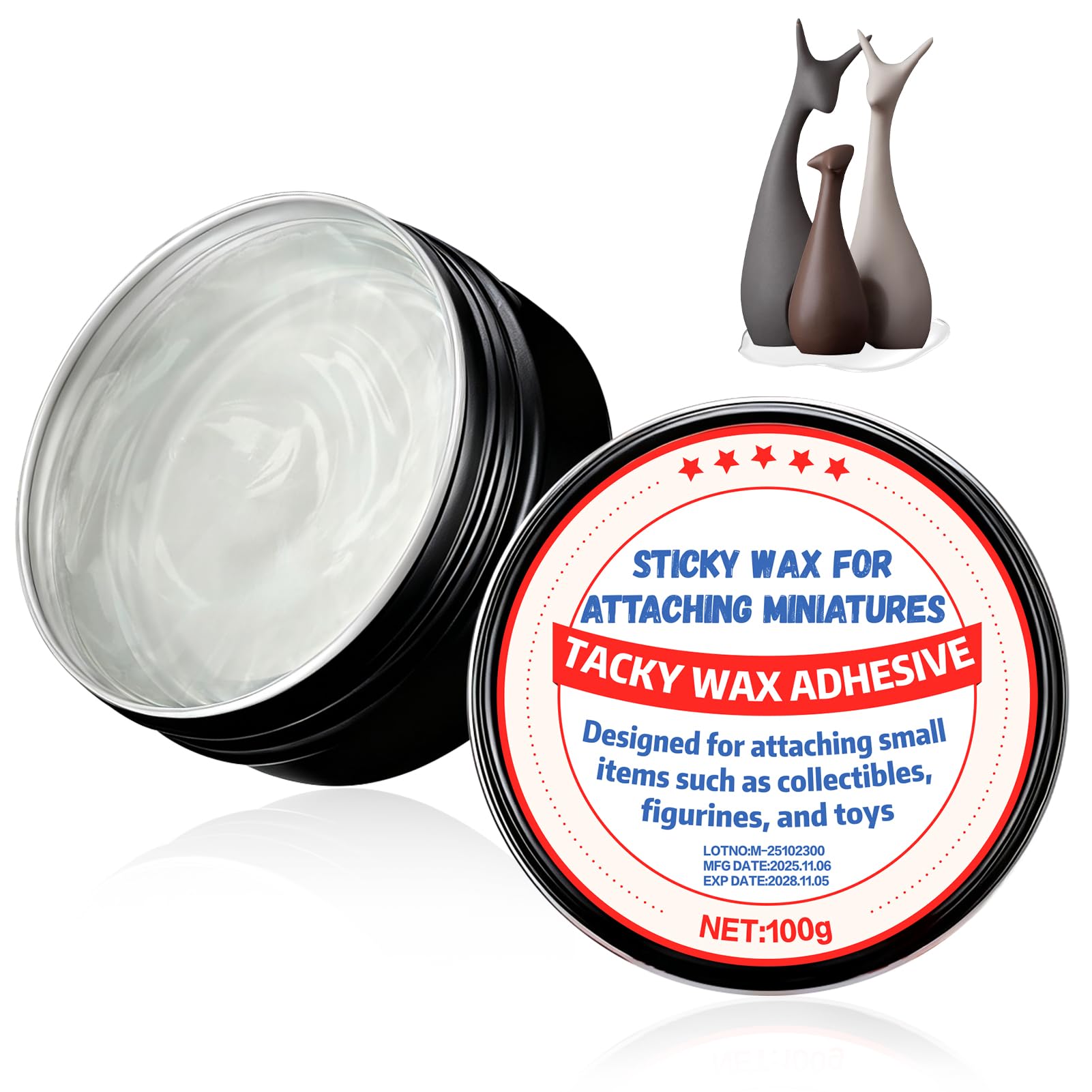 Tacky Wax Colle adhésive amovible spécialement conçue pour les modèles miniatures fixes Transparent et sans résidus 130 g