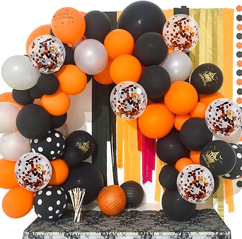 Miniatura 4 de 100 globos negros y naranjas de 12 pulgadas, globos de látex de Halloween, globos gruesos de helio para Halloween, boda, fiesta de cumpleaños,
