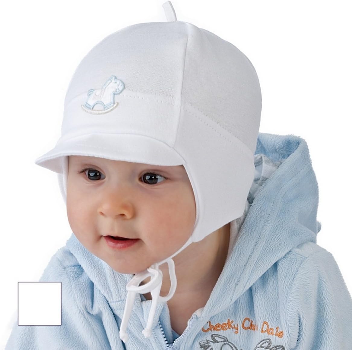 New Baby Boy Hat Boys Spring Autumn Peak Cap Christening Baptism Hat 0-12 mths (0-3 Months 40cm, White)